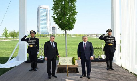 Символ дружбы: Лидеры Туркменистана и Узбекистана посадили дерево в Самарканде